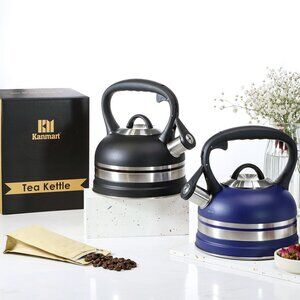 Kanmart 2.5L Stainless Steel Whistling Tea Kettle | Modern Stovetop Kettle | NIB